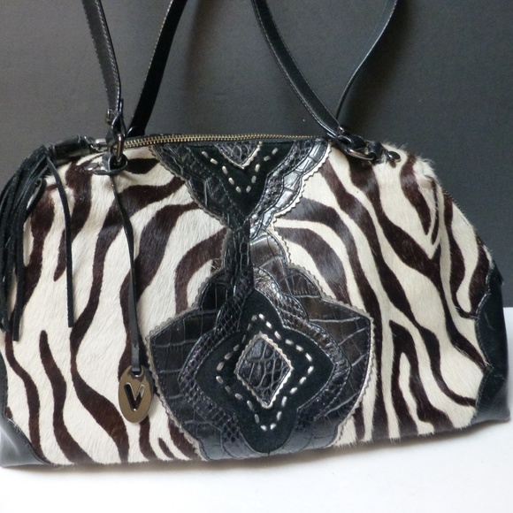 VANESSA ZEBRA PRINT REAL PONY HIDE PURSE - Picture 2 of 11